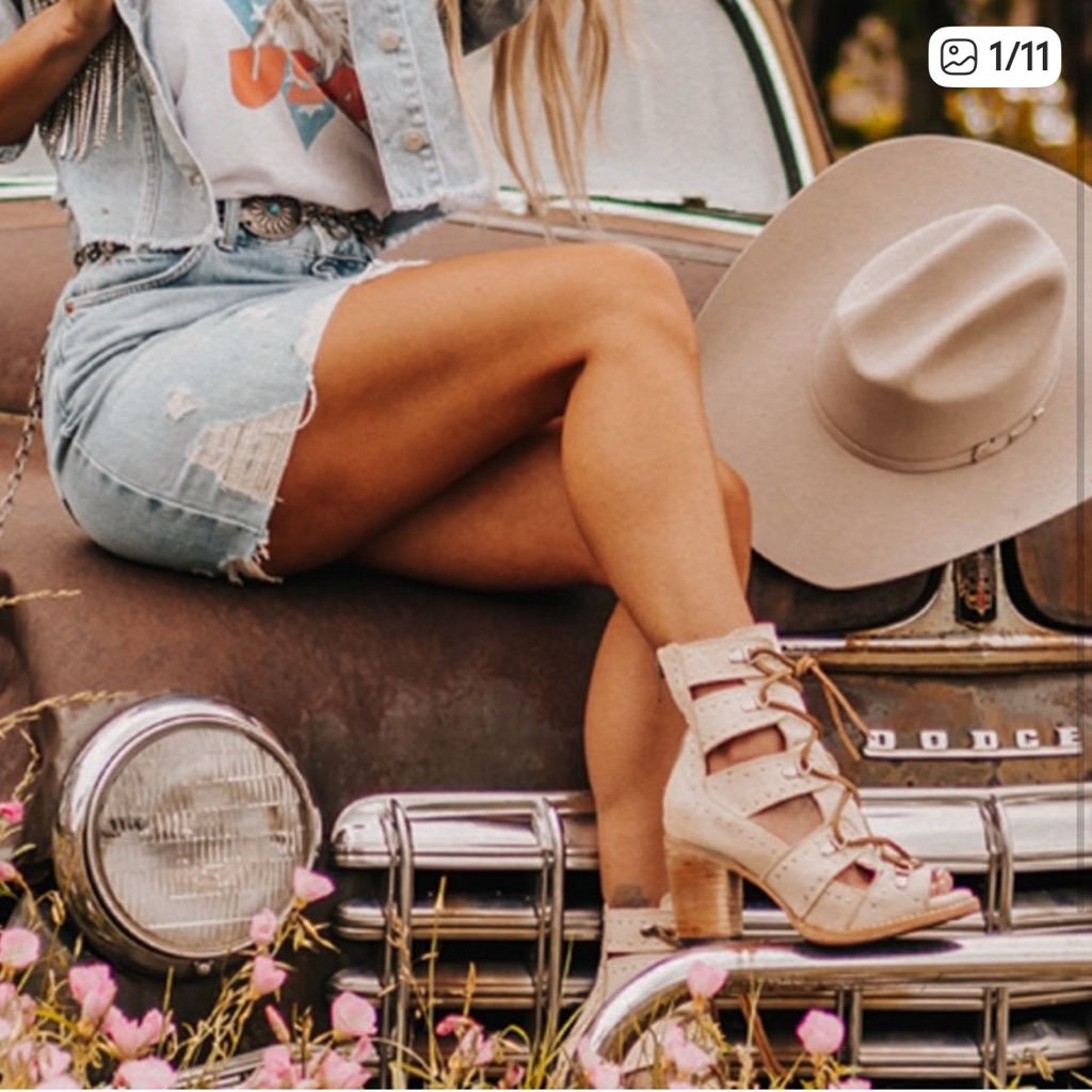 Freebird Blush Lace-Up Open-Toe Heeled Boots